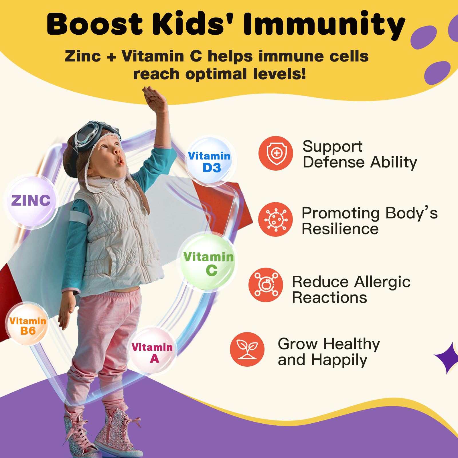 ZEBORA Kids Probiotic Chewables fibra de acacia, prebiotics suave para la digestión.