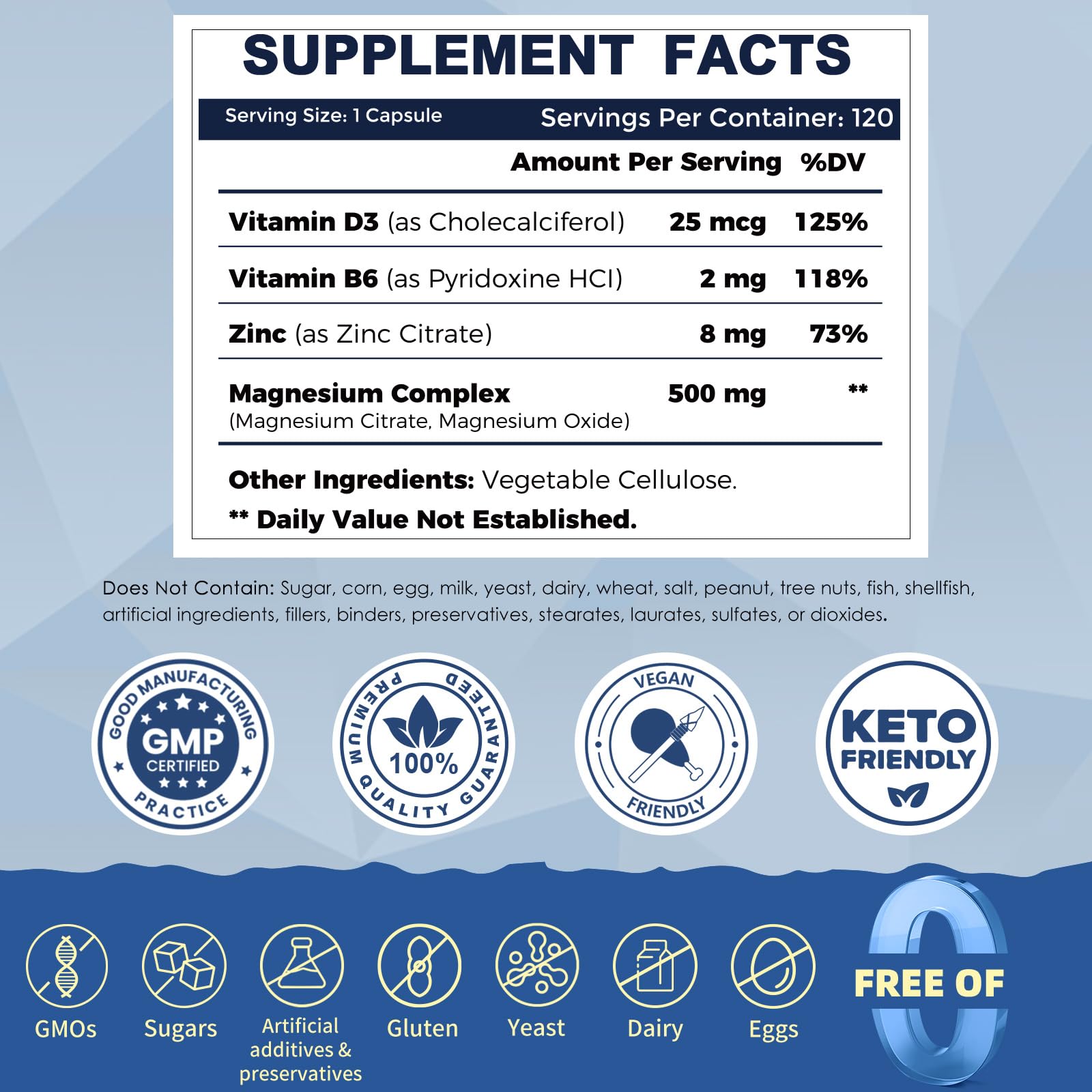 ZEBORA Magnesium Citrate Complex, ingredientes puros para mejor absorción.