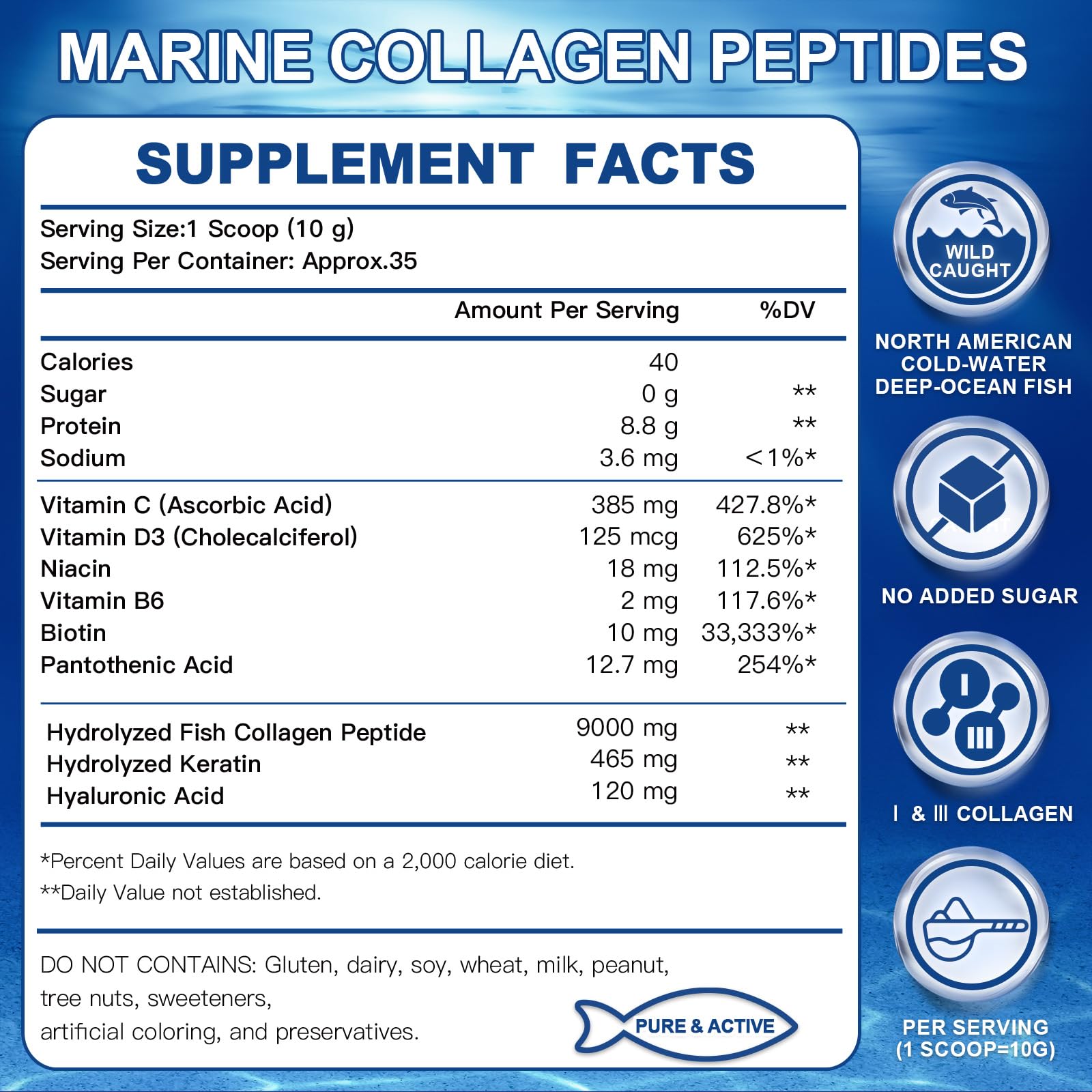 ZEBORA colágeno marino con cuchara medidora para mezclar bebidas