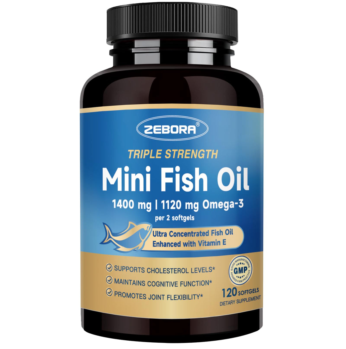 ZEBORA Mini Omega-3, cápsulas compactas para facilitar la toma diaria.