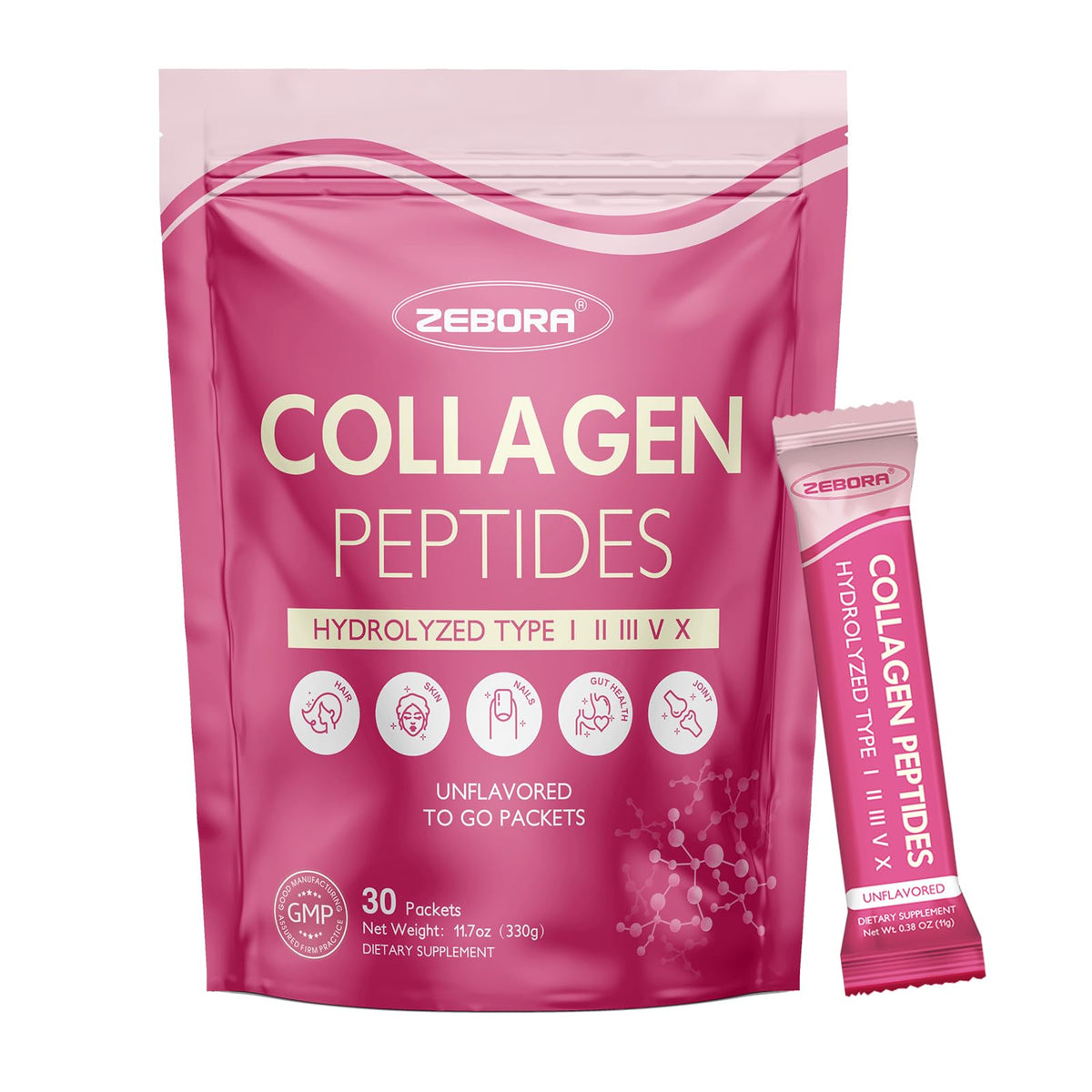 ZEBORA Multi Colageno: empaque práctico para llevar y mezclar en batidos