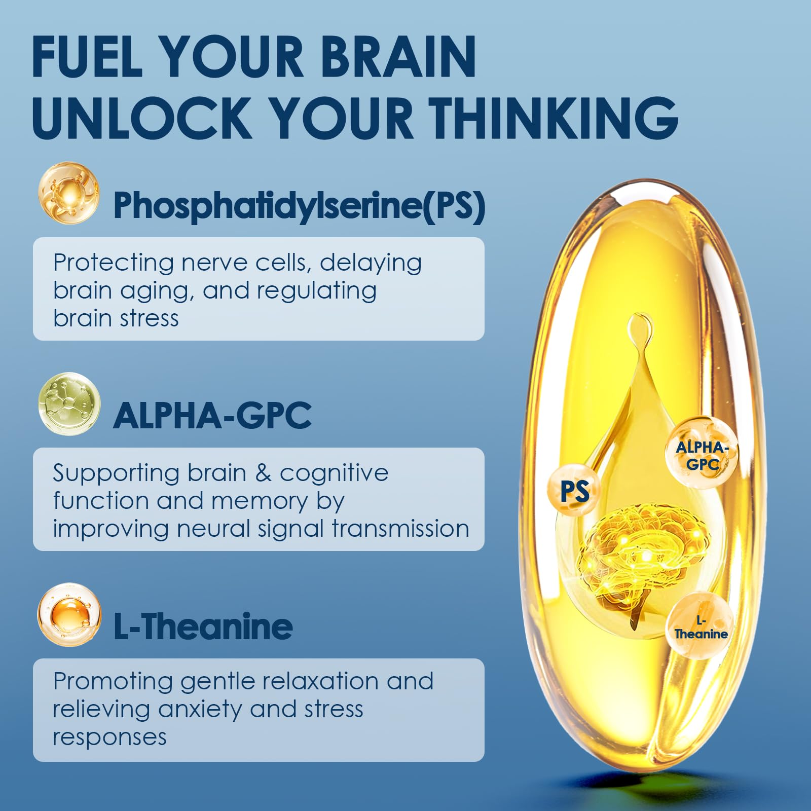 ZEBORA Omega-3 Alfa-GPC y PS para apoyo cognitivo