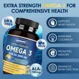 ZEBORA Omega-3 etiqueta, alto DHA y EPA para bienestar general