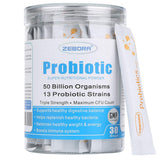 ZEBORA Probióticos, envase con dosificador para uso diario y salud digestiva.