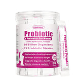 Zebora Probióticos para mujeres, polvo 50 mil millones CFU, 13 cepas para equilibrio intestinal
