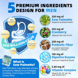 Saw Palmetto y Cranberry de ZEBORA Probiotics para apoyar la salud urinaria.
