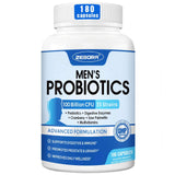 ZEBORA Probiotics para hombres: botella con cápsulas para salud intestinal diaria.