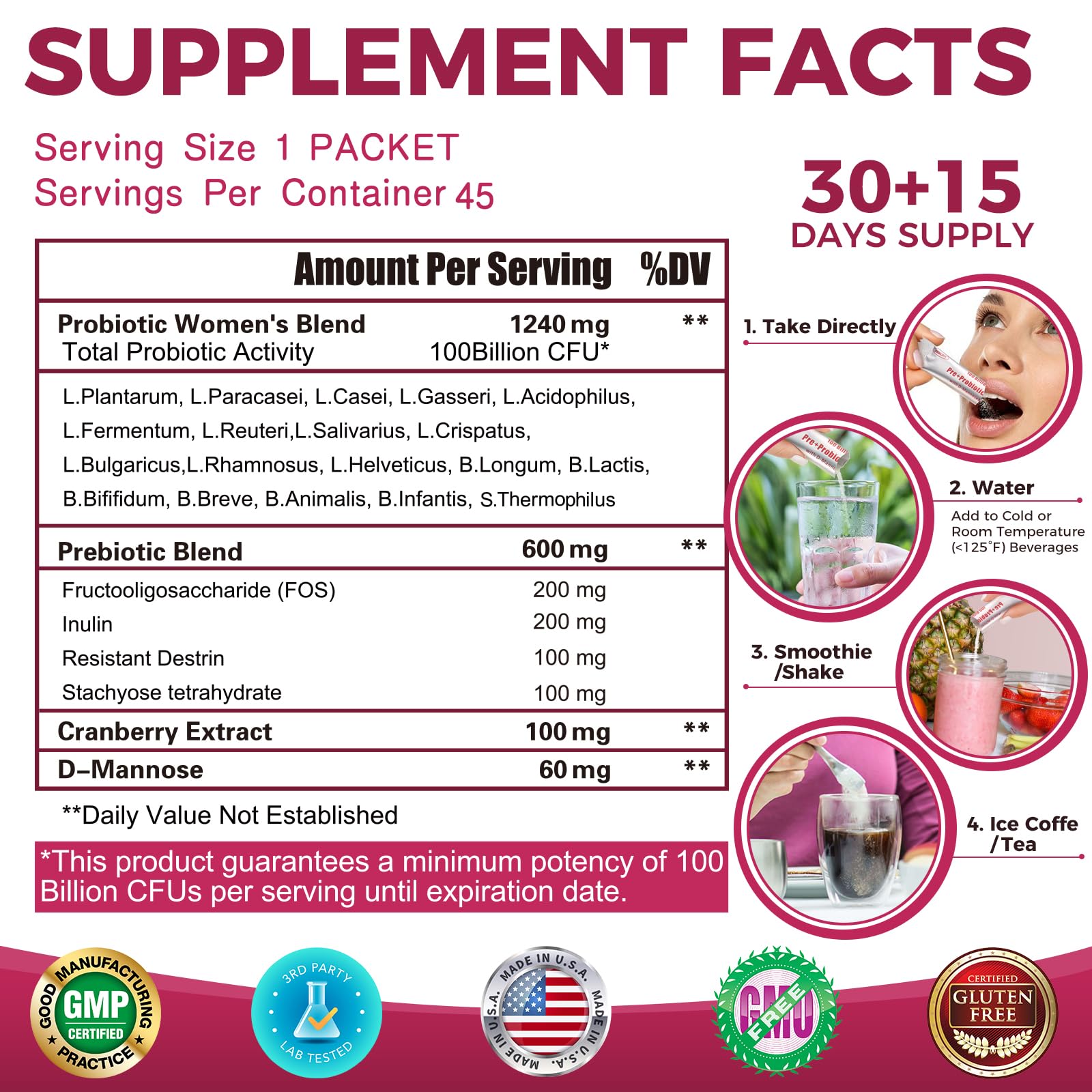 ZEBORA Probiotics: 45 sobres para uso diario