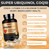 Cápsulas blandas de ZEBORA Ubiquinol CoQ10, formato cómodo para absorción.