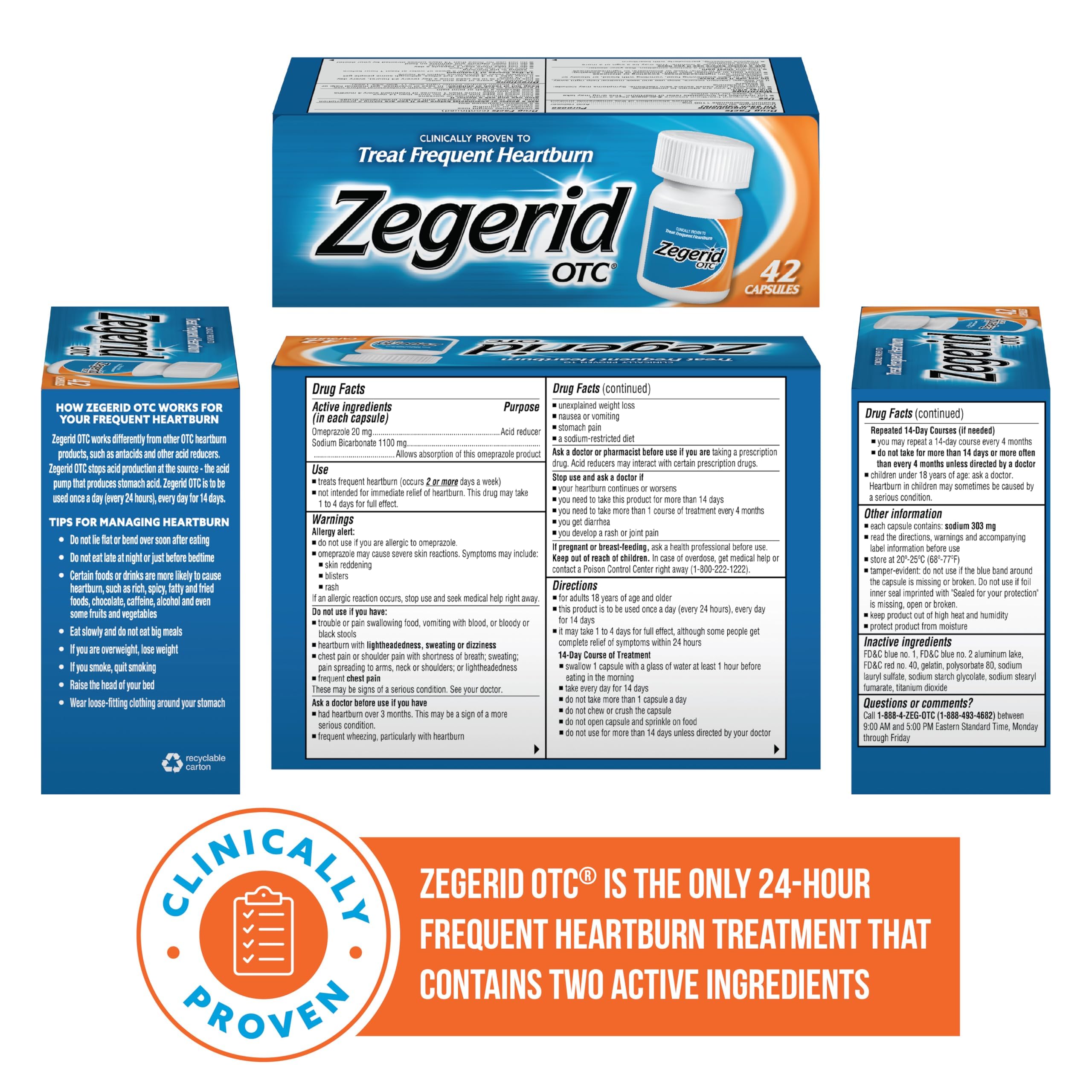 Zegerid OTC: empaquetado seguro y práctico para viajes.