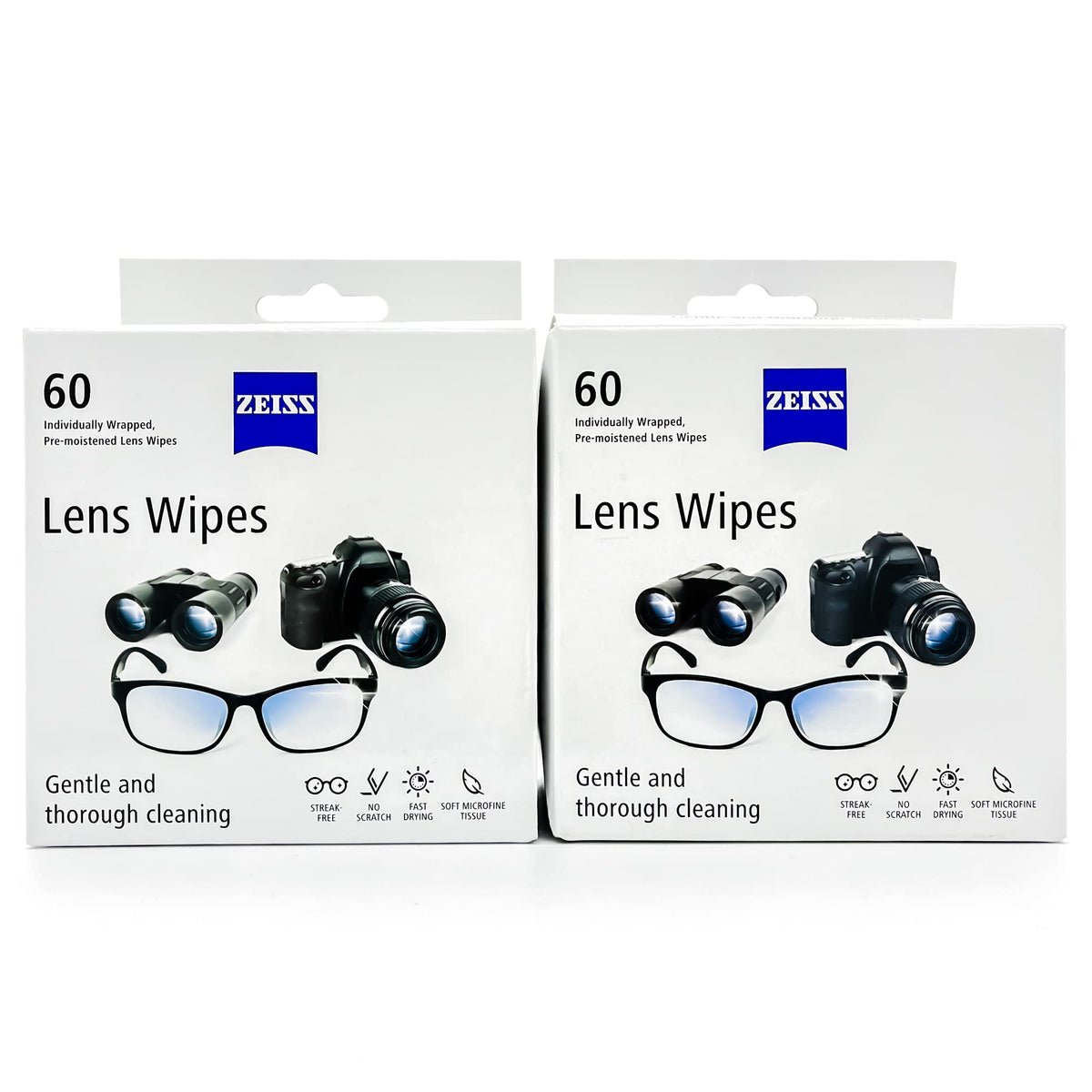 ZEISS toallitas de limpieza para lentes, paquete de 120, limpieza efectiva para gafas.