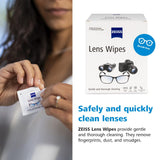 ZEISS toallitas envueltas individualmente, higiene conveniente en cualquier lugar.