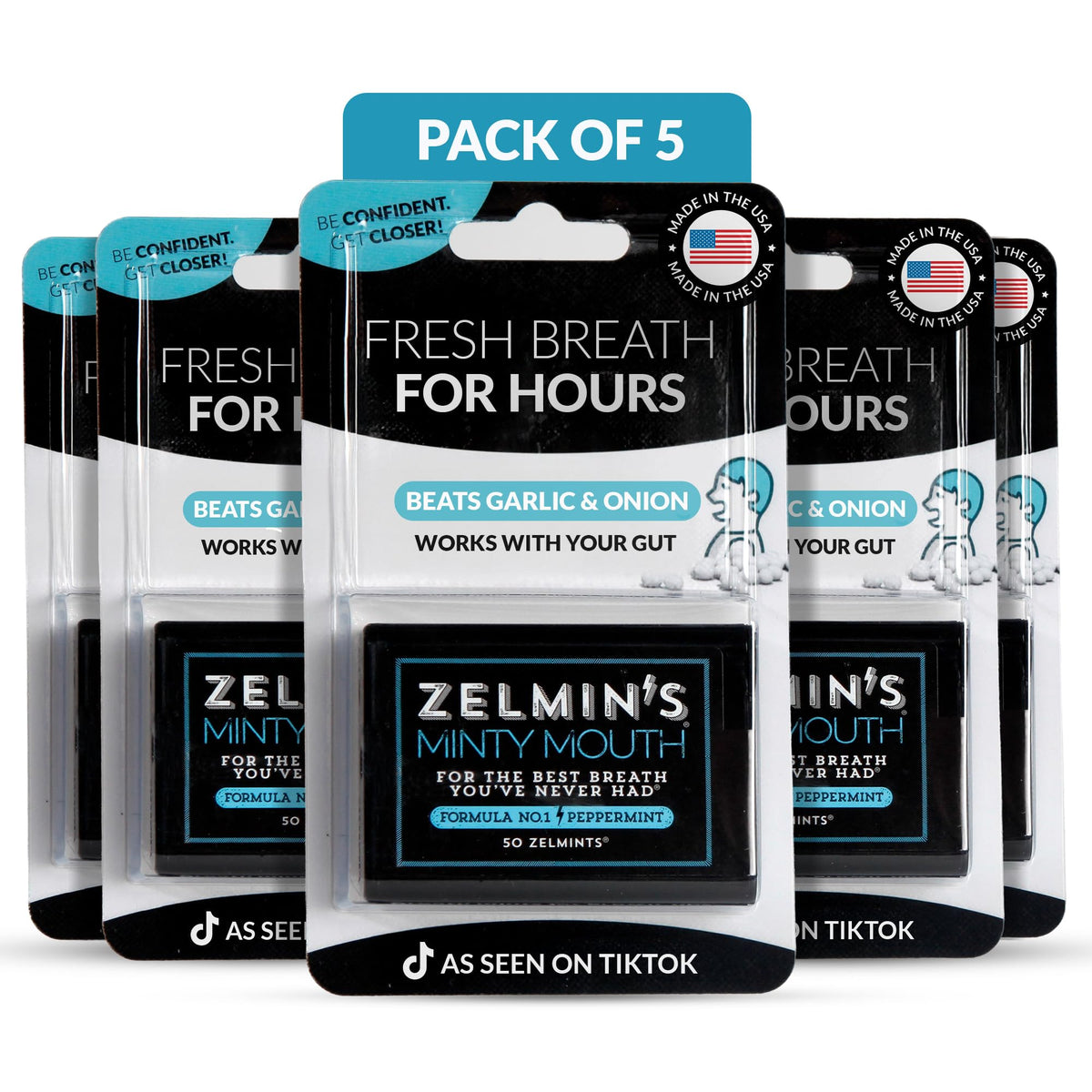 Zelmin's cápsulas menta recubiertas para aliento fresco y duradero