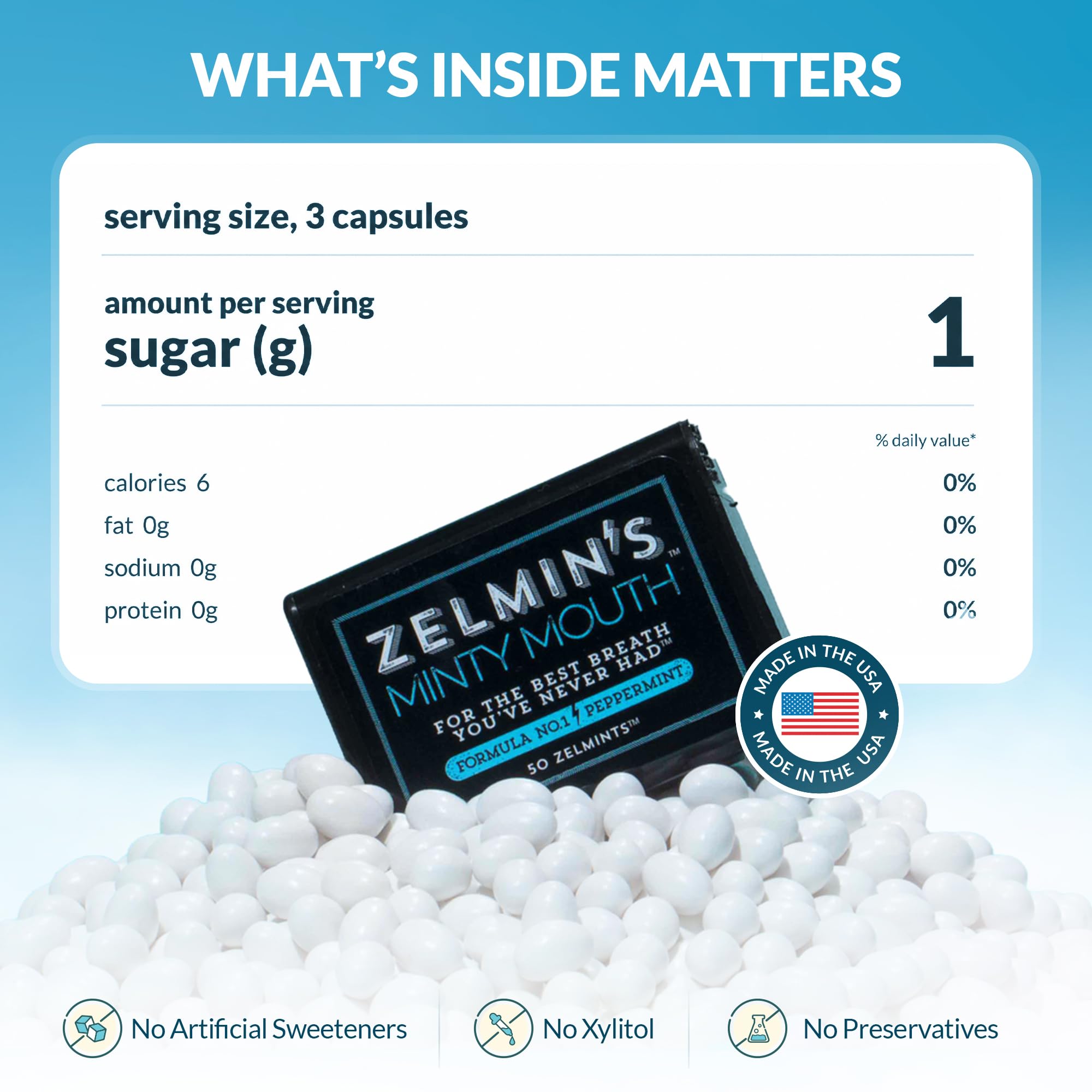 Zelmin's sin preservantes para una fórmula más limpia