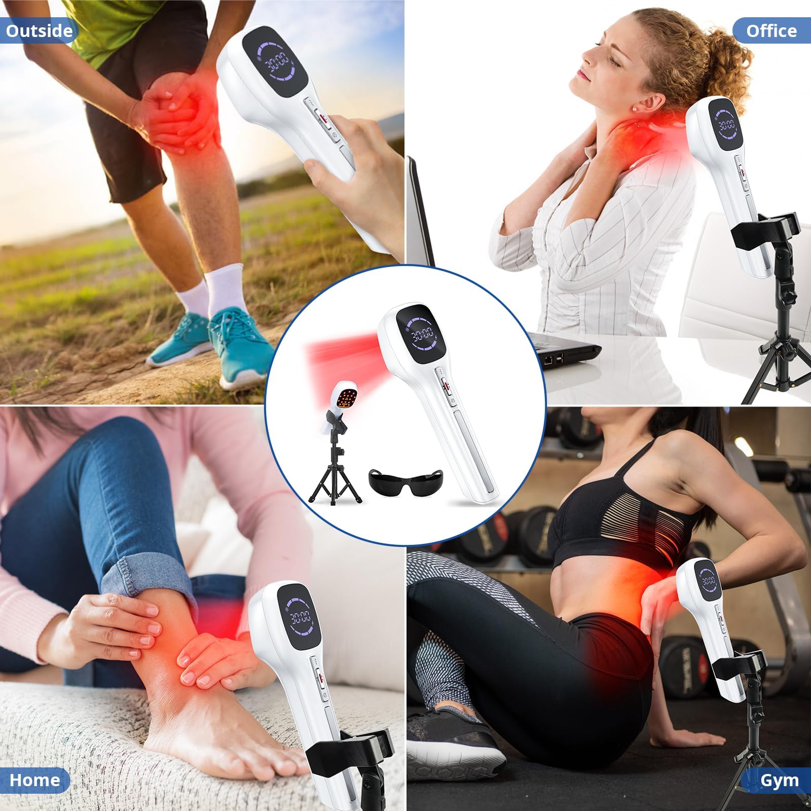 Zelvory soporte para dispositivo de terapia de luz en casa.