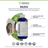 Zemvelo Silicio líquido, aplicación en mano para uñas y cabello.