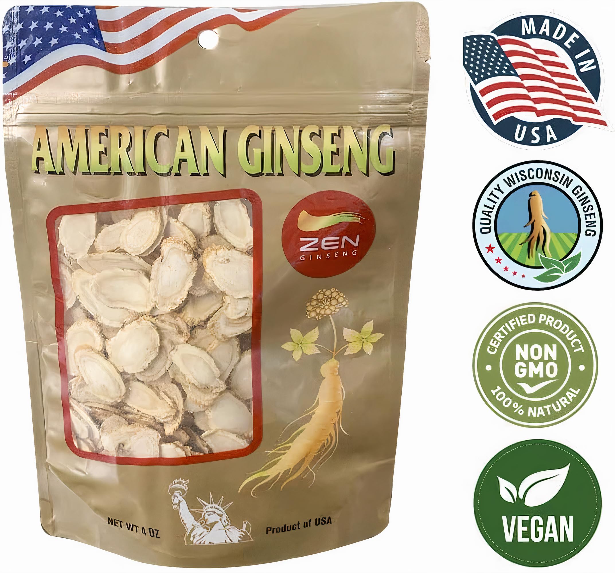 Zen Ginseng dos bolsas de 4oz cada una para bienestar