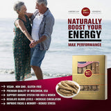 Zen Ginseng empaque estadounidense con raíz vegana y sin azúcar