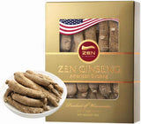 Zen Ginseng caja con raíz jumbo de Wisconsin para energía y enfoque