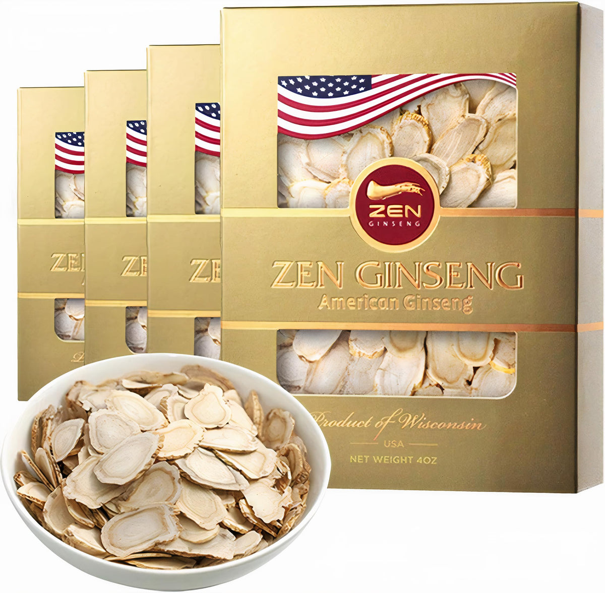 Zen Ginseng rodajas: ginseng americano de Wisconsin para energía sostenida.