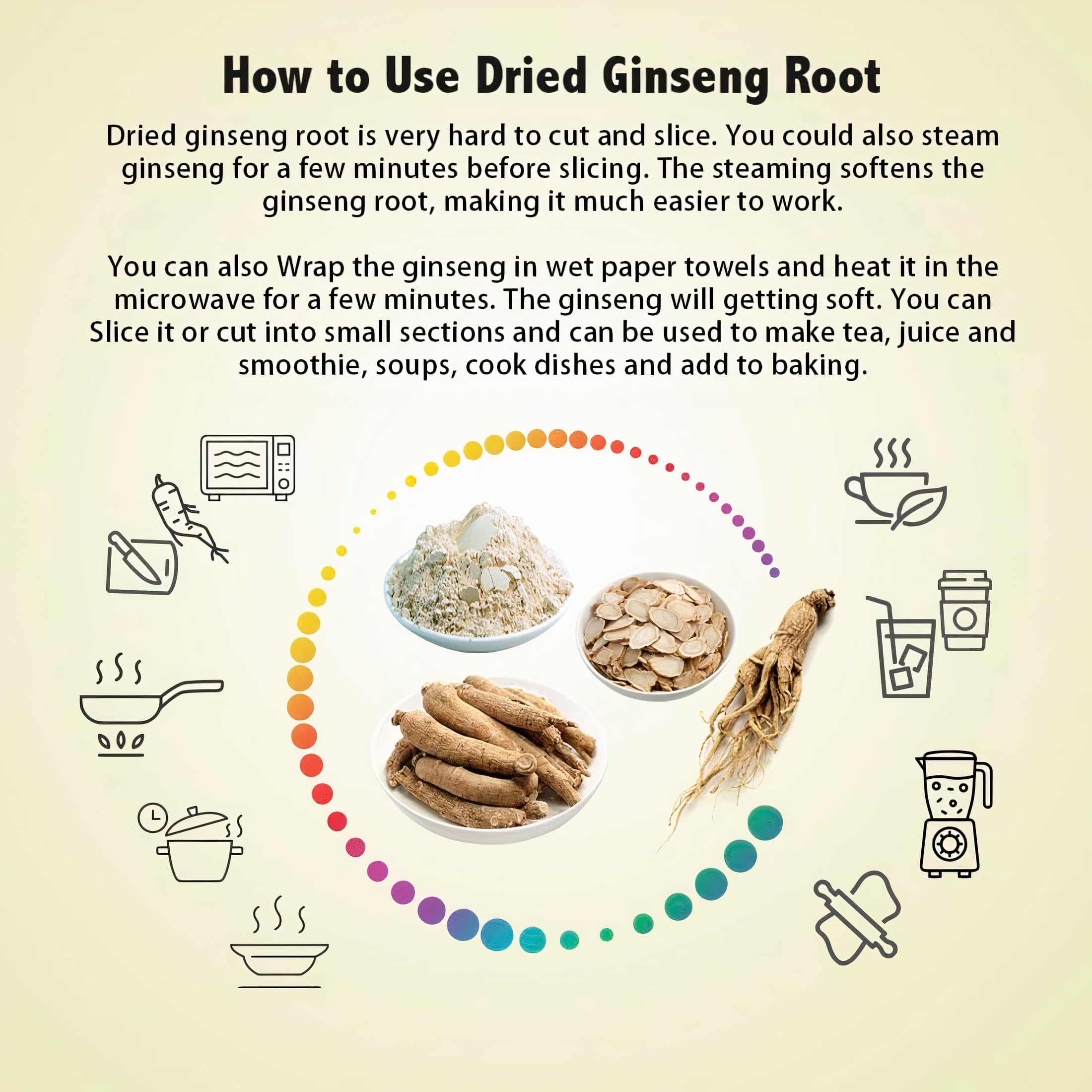 Zen Ginseng raíz larga ideal para rutina de bienestar