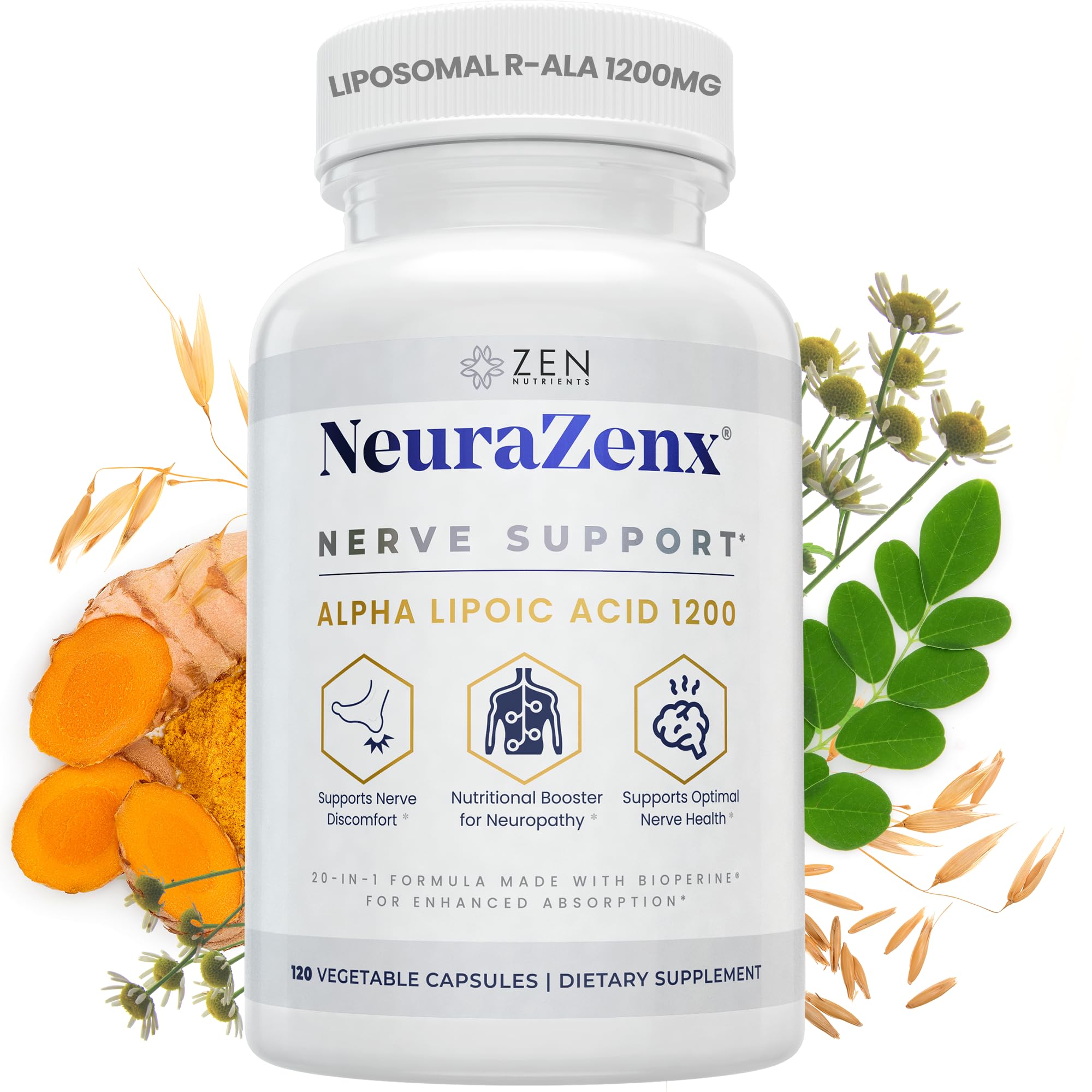 Zen Nutrients NeuraZenX, botella visible, apoyo nervioso diario posible.