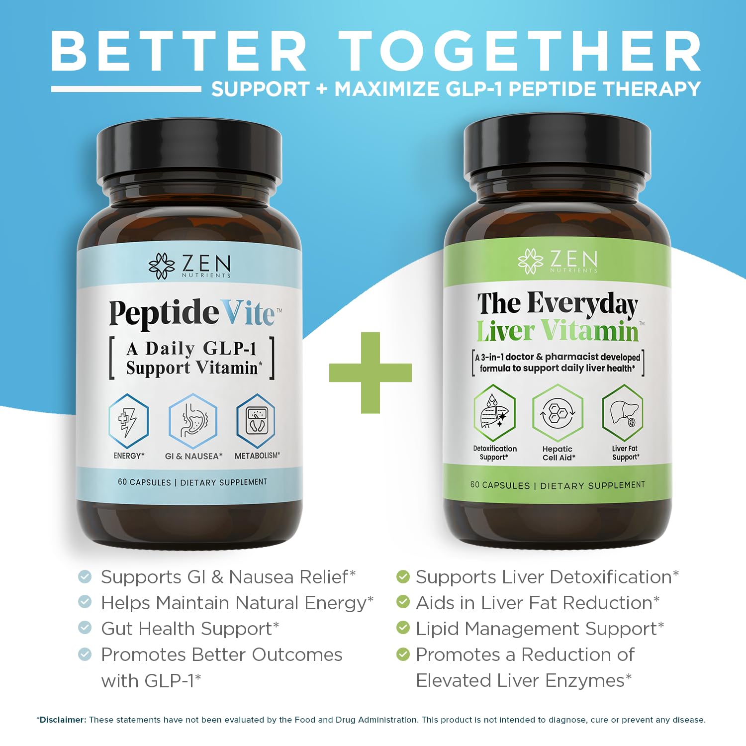 Zen Nutrients PeptideVite energia-vitalidad apoyo energético diario.