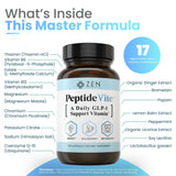 Zen Nutrients PeptideVite etiqueta-calidad facilita identificar ingredientes confiables.