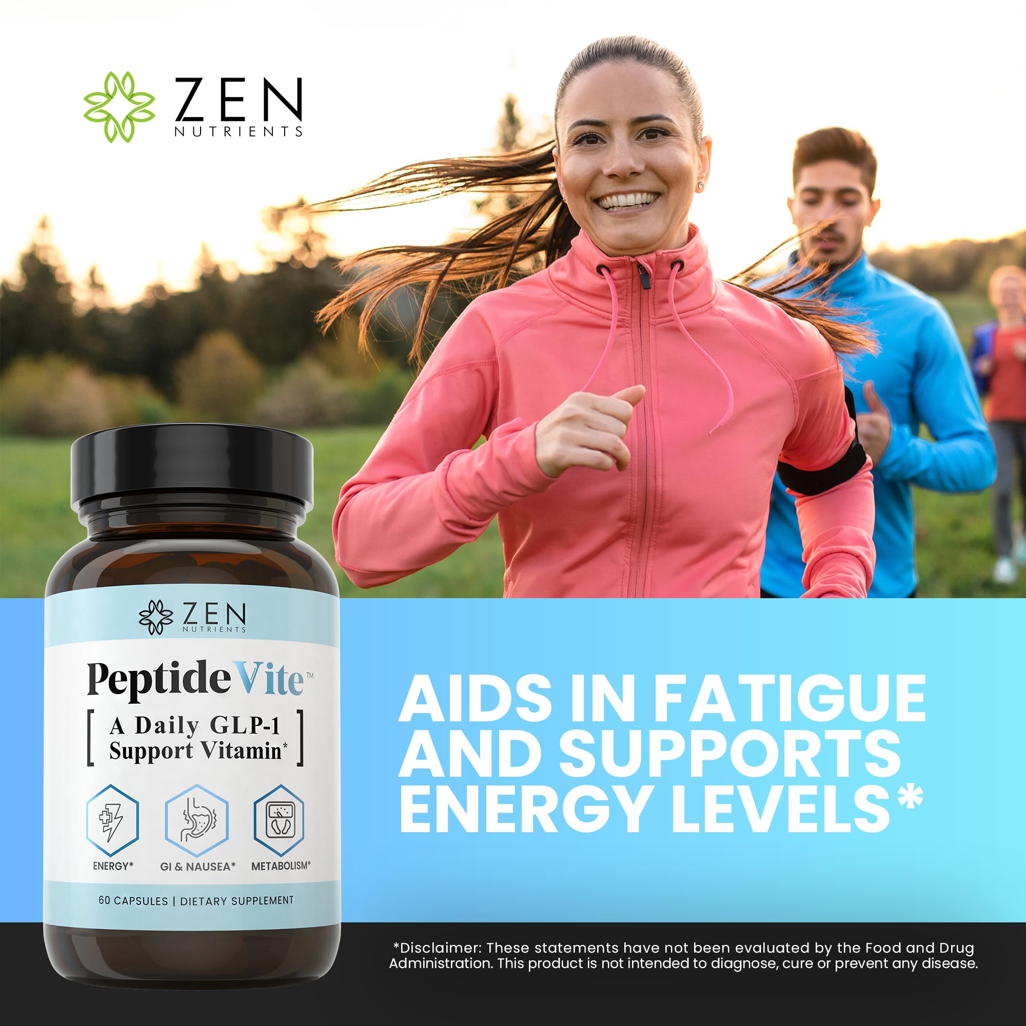 Zen Nutrients PeptideVite frascos-dosis-diaria favorece la toma constante.