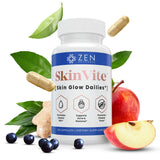 Zen Nutrients SkinVite, botella, ideal para uso diario que apoya la piel.