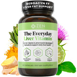 Zen Nutrients Vitamina Diaria para el Hígado: botella para apoyo diario de la salud hepática.
