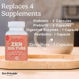 Zen Principle Zenculture botella en estante, diseño compacto para la rutina.