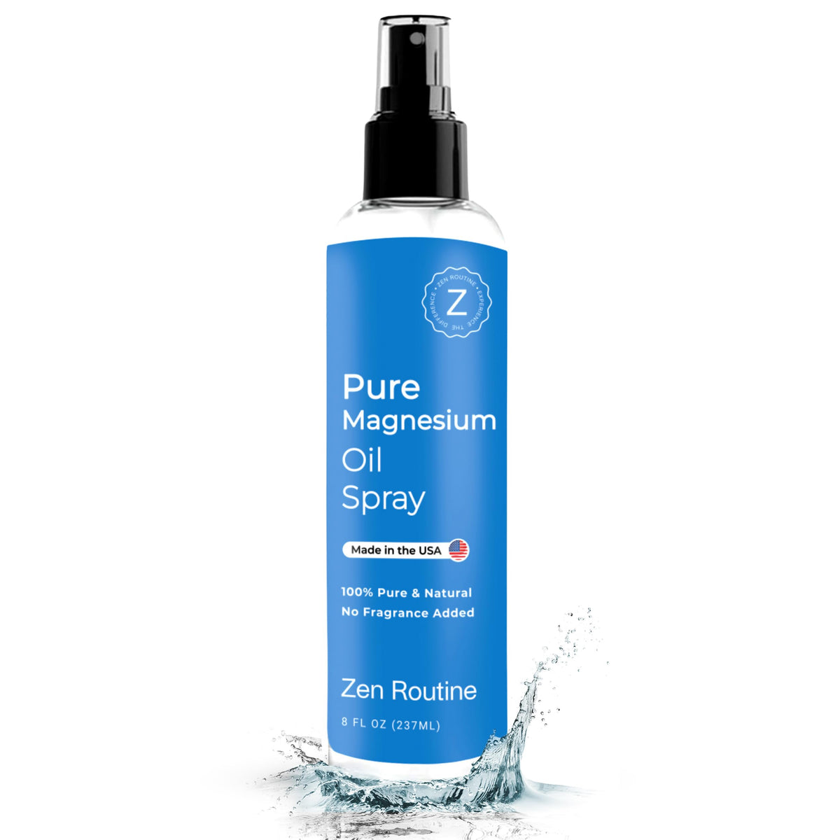 Zen Routine aceite de magnesio atomizador 8oz, uso tópico para piel.