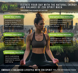 Maca polvo para smoothies cremosos, Zen Spirit, apoyo natural para energía.