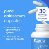 Cápsulas de colostro Zena Nutrition, dosis diaria para facilitar la rutina.