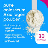 Zena Nutrition colostro y colágeno en vaso con bebida fría para apoyar la digestión