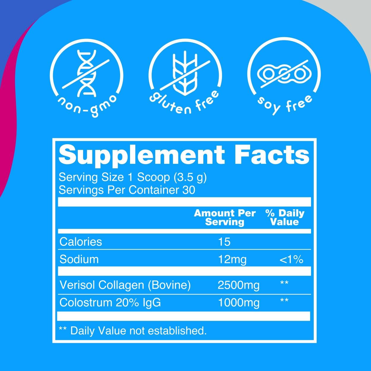 Zena Nutrition envase transparente con etiqueta clara para identificar rápidamente el producto