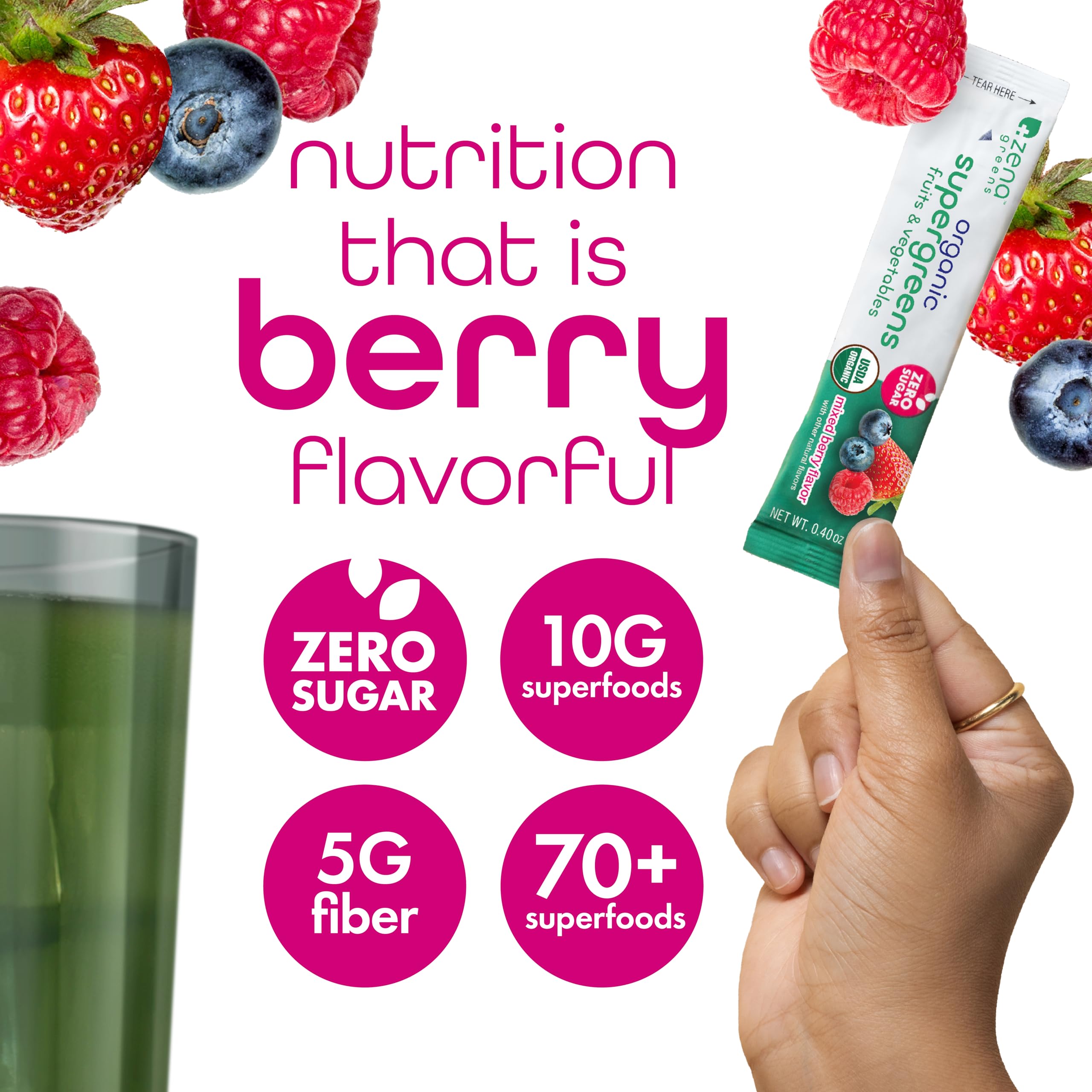 Zena Nutrition fibra 5 g para soporte de saciedad durante la mañana.