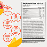 Zena Nutrition Organic Super Greens Mango con enzimas y hongos para la rutina digestiva.
