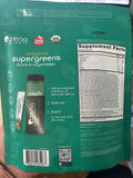 Zena Nutrition Organic Super Greens Mango etiqueta con pruebas de laboratorio.