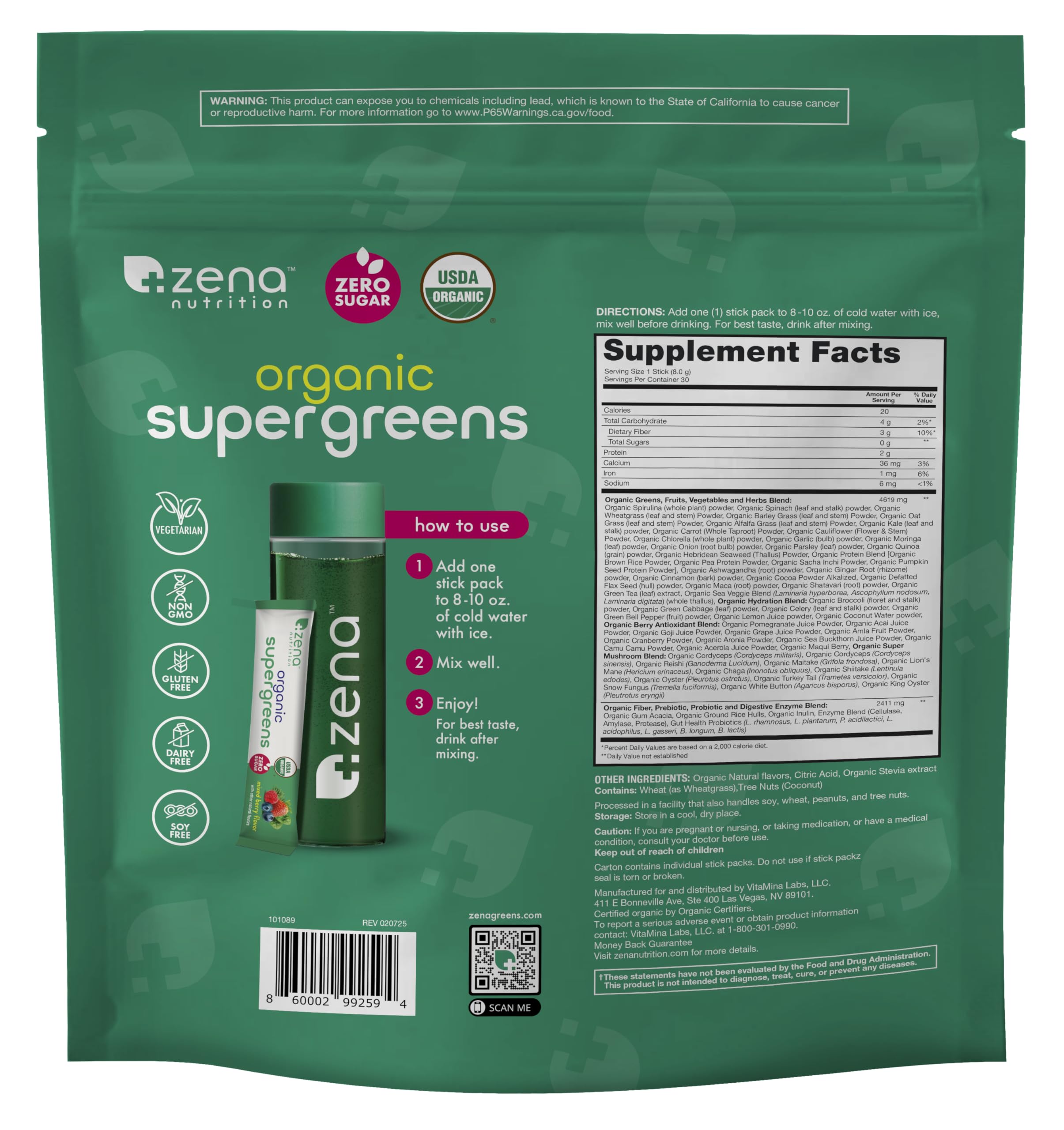 Zena Nutrition sabor frutos rojos, agradable y fácil de disfrutar