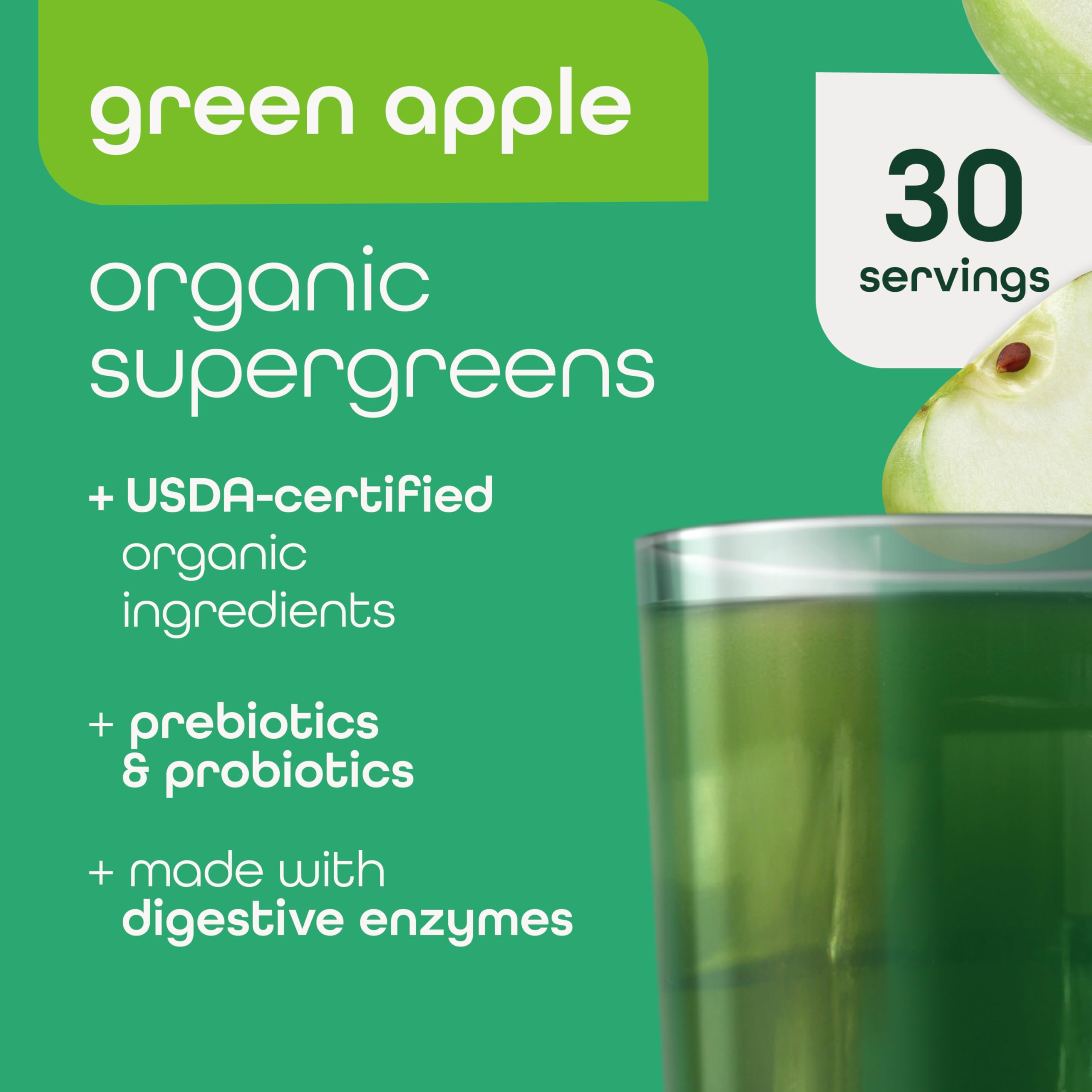 Zena Nutrition Super Greens envase orgánico para batidos.