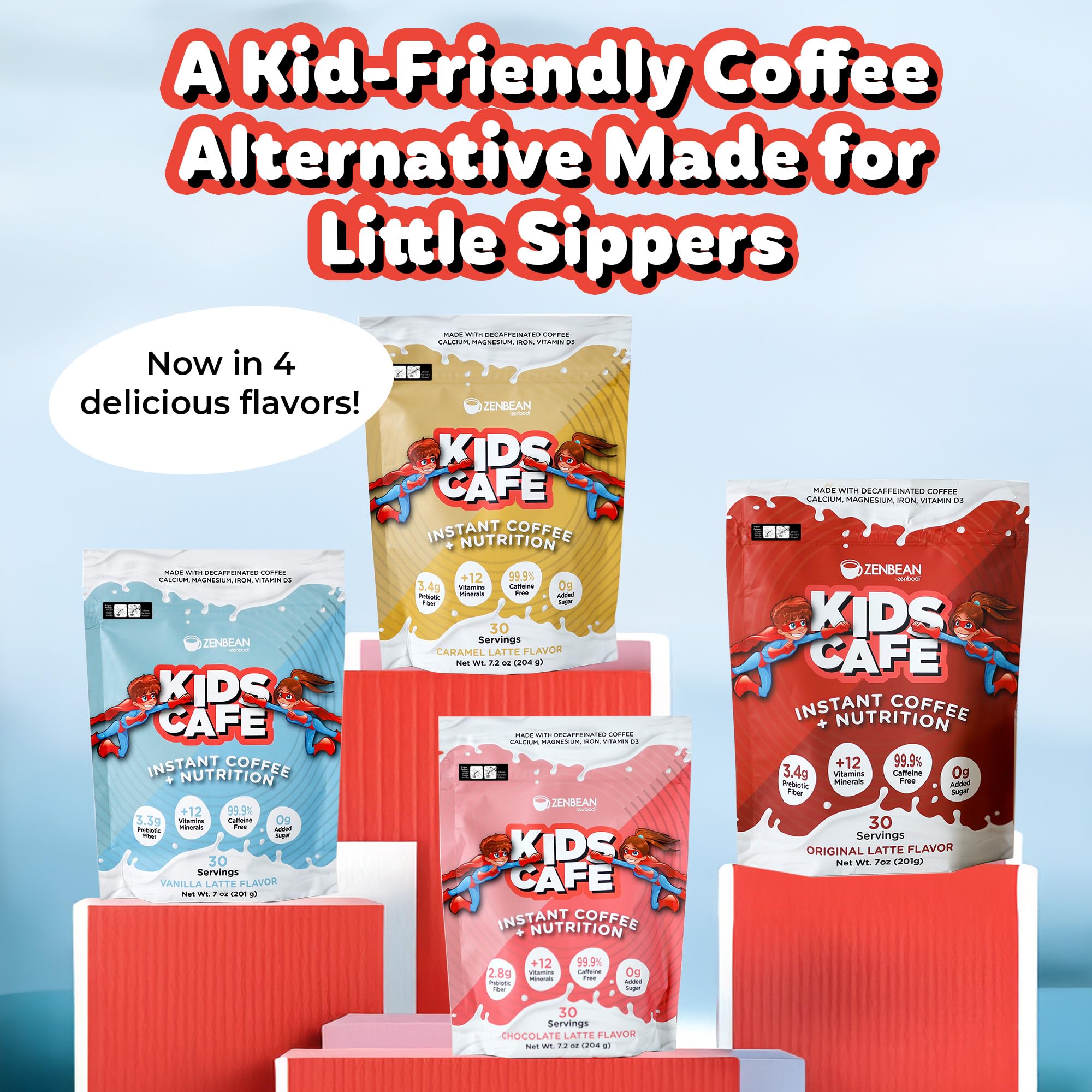 ZENBEAN Kids Cafe Caramel Latte ingredientes naturales para merienda