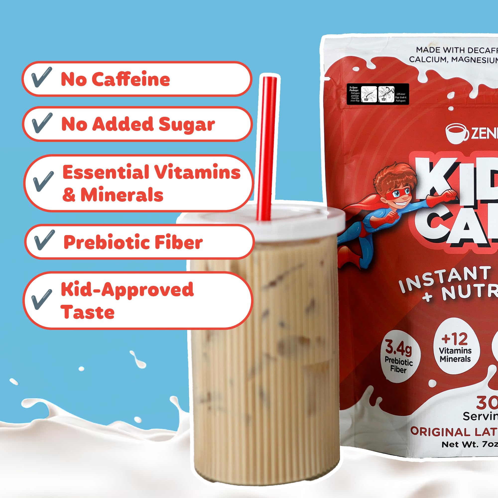 ZENBEAN Kids Cafe Original Latte cucharita medida para porciones consistentes