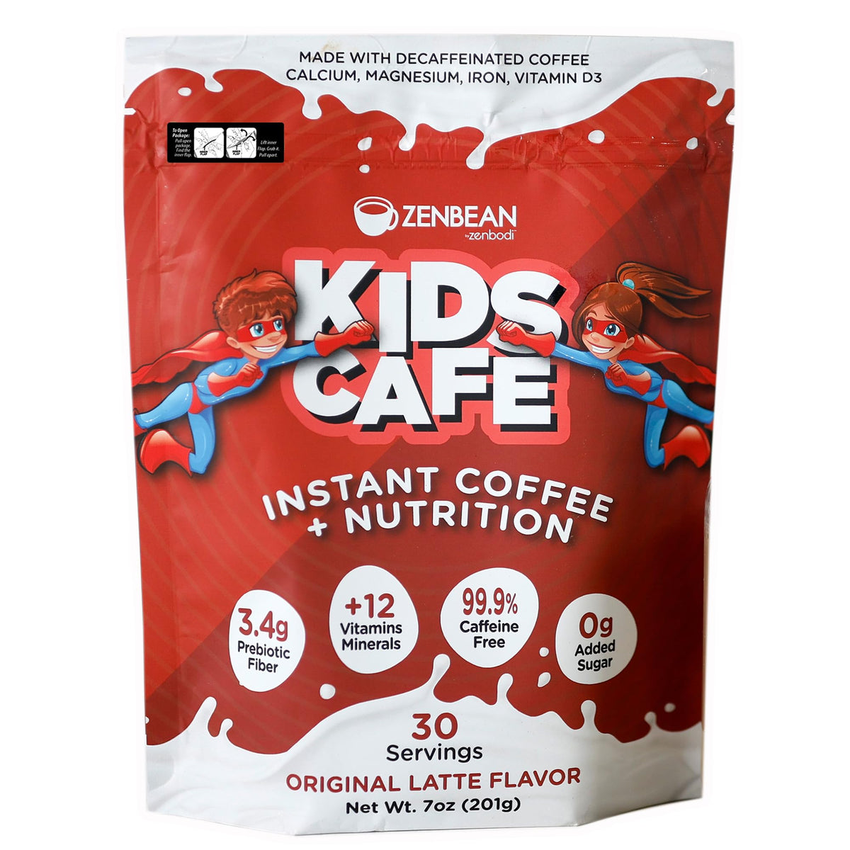 ZENBEAN Kids Cafe Original Latte envase práctico para empezar la mañana sin complicaciones
