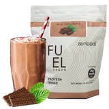 zenbodi Fuel Vegan Protein en bote frontal para comenzar el día con proteína vegetal.