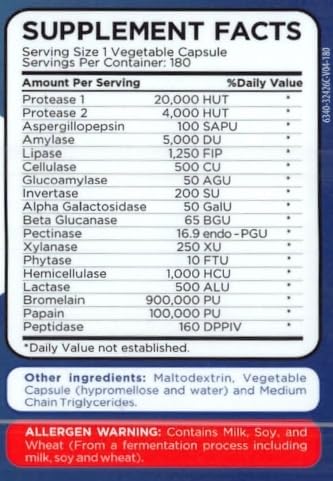 Zenesis Labs Digestive Enzimas Digestivas, cápsulas de alta potencia para favorecer la digestión