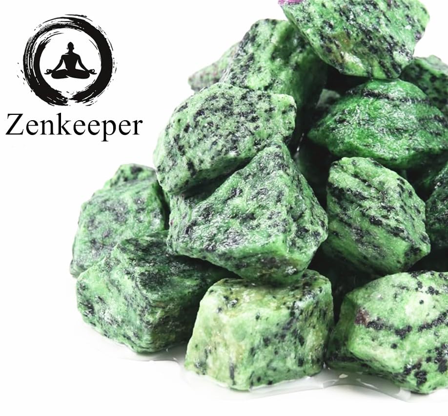 Zenkeeper Ruby Zoisite tallado y pulido, cristal natural para creatividad y diseño