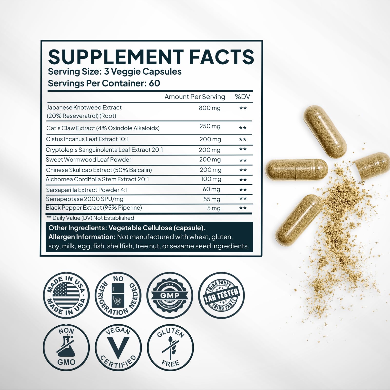Mezcla herbal de Zenmen Daily Tick Guard para equilibrio inmunitario y resiliencia.