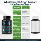 Zenmen H. Pylori Support, caja del producto, opción vegana y libre de gluten